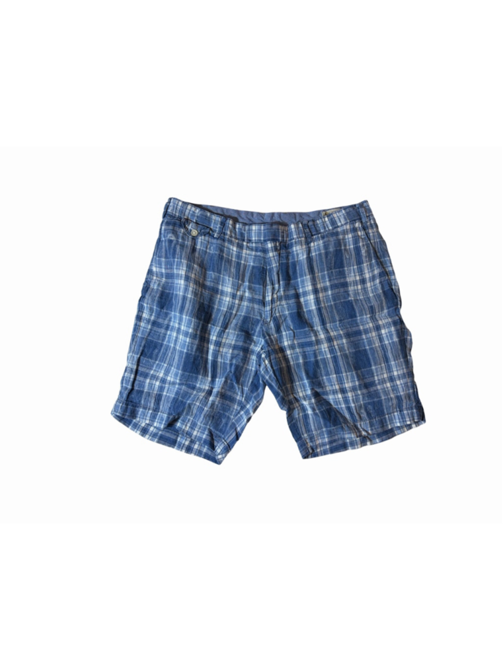 Polo Ralph Lauren Authentic India Madras Plaid Linen Shorts Men’s 36 Blue Preppy